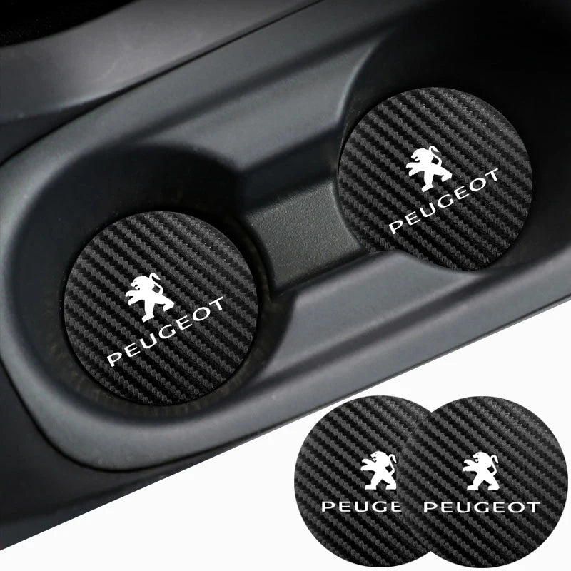 Silicone Car Cup Coasters – Non-Slip Waterproof Interior Pads for Peugeot