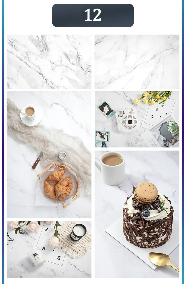 Marble Wood Grain Photography Backdrop – 57x87cm Waterproof Studio Props
