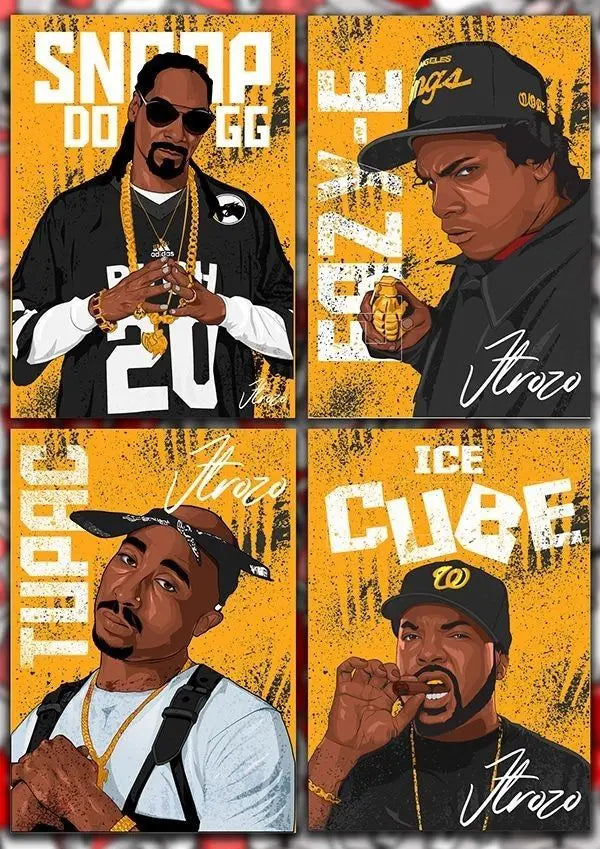 Hip Hop Canvas Wall Art – Notorious BIG and Tupac Poster for Home Decor