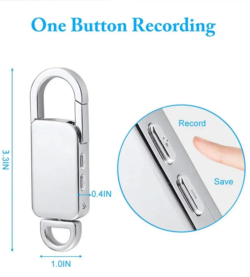 Mini Keychain Voice Recorder – Portable Digital Dictaphone for Meetings and Lectures