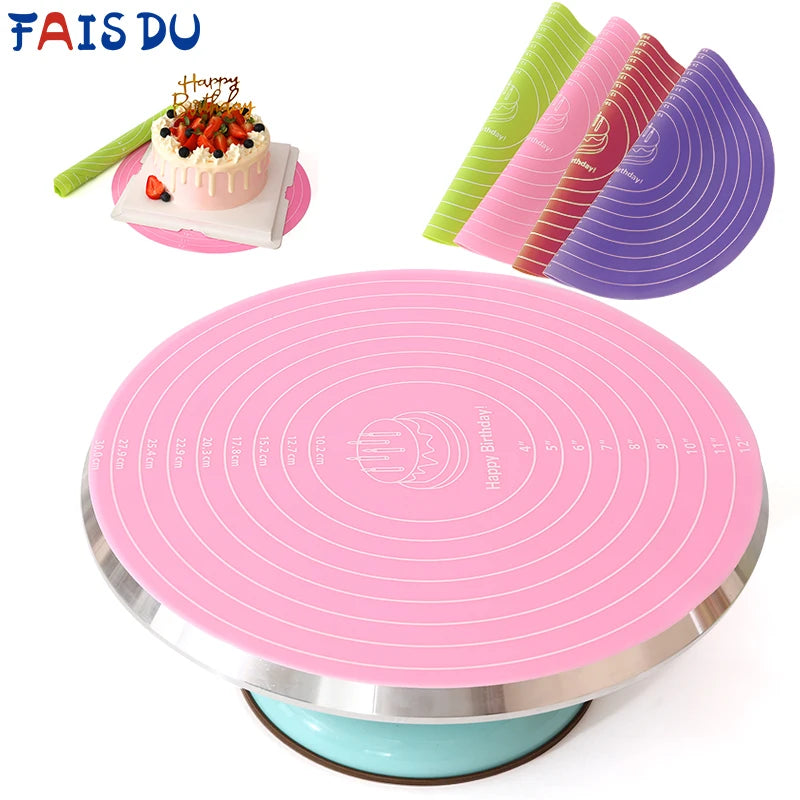 Silicone Cake Turntable Mat – Non-stick Heat Resistant Tool for Baking
