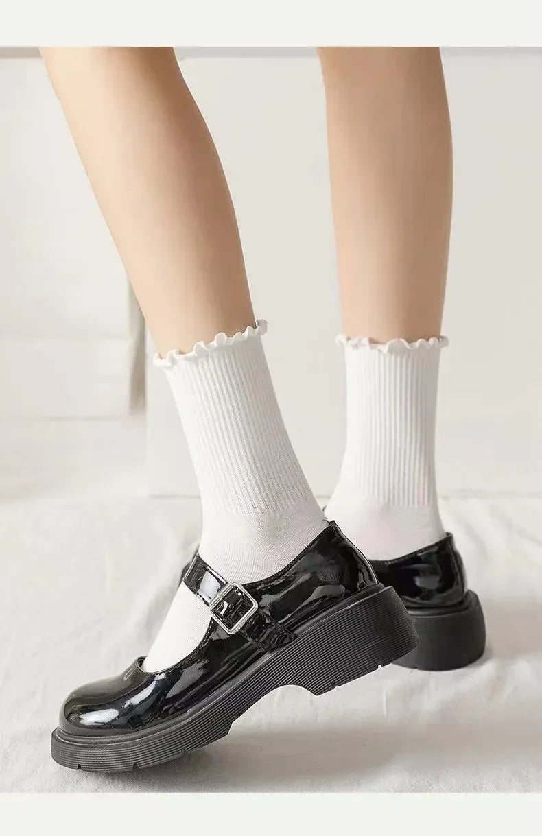 Ruffled Cotton Ankle Socks – Kawaii Lolita Accessories for Women