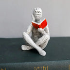 Abstract Woman Thinker Statue – Paper Pulp Art for Modern Home Decor