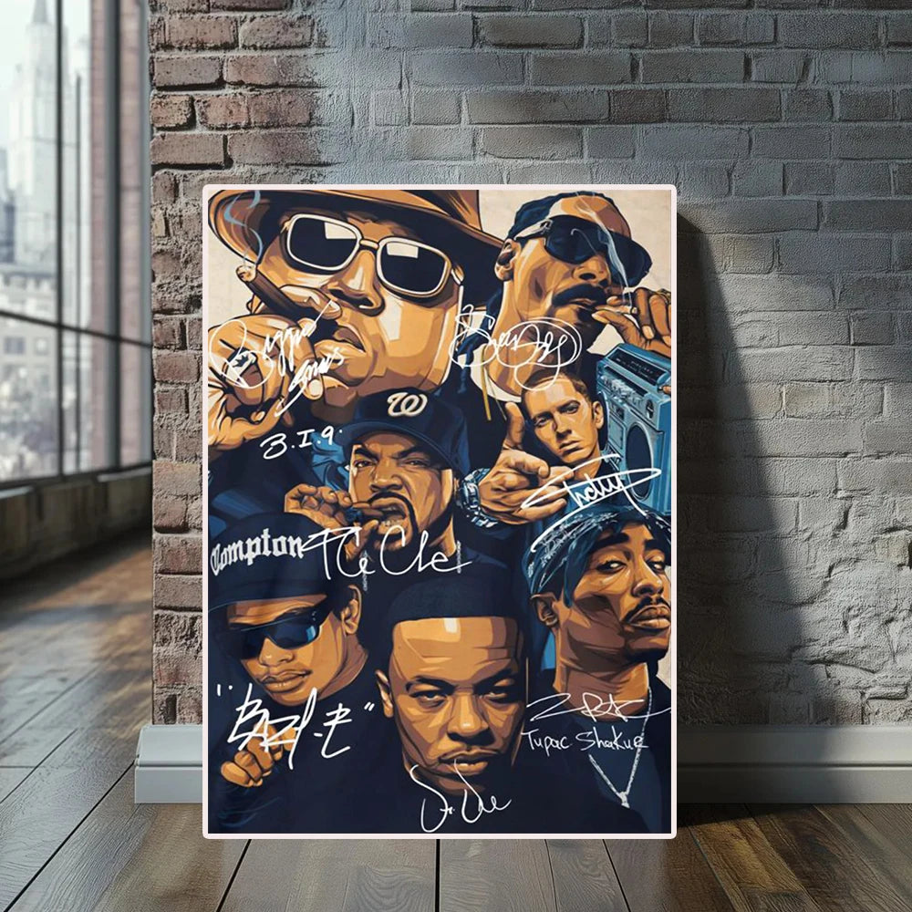 Hip Hop Canvas Wall Art – Notorious BIG and Tupac Poster for Home Decor