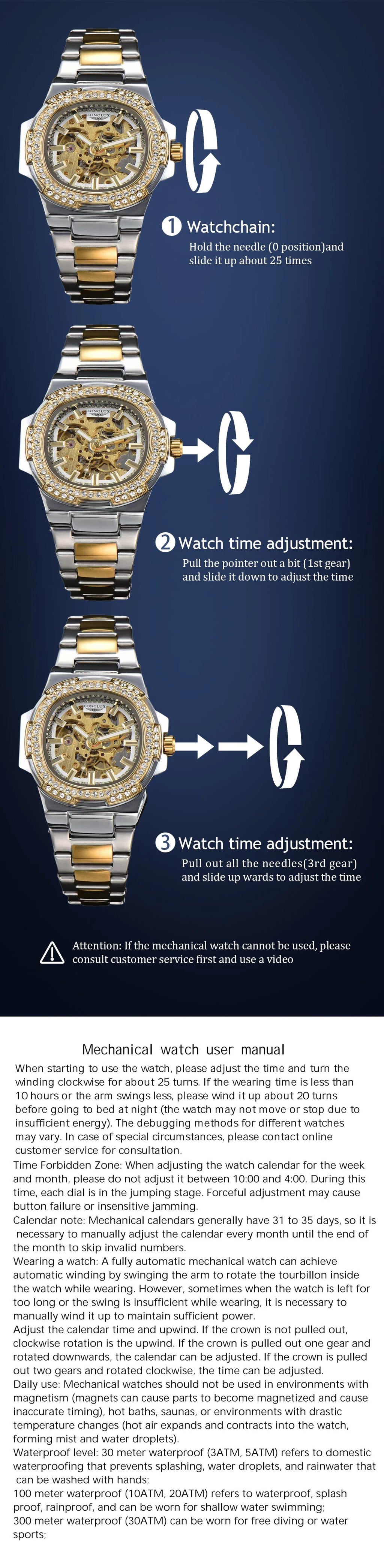Skeleton Automatic Watch – Luxury Stainless Steel Diamond for Men