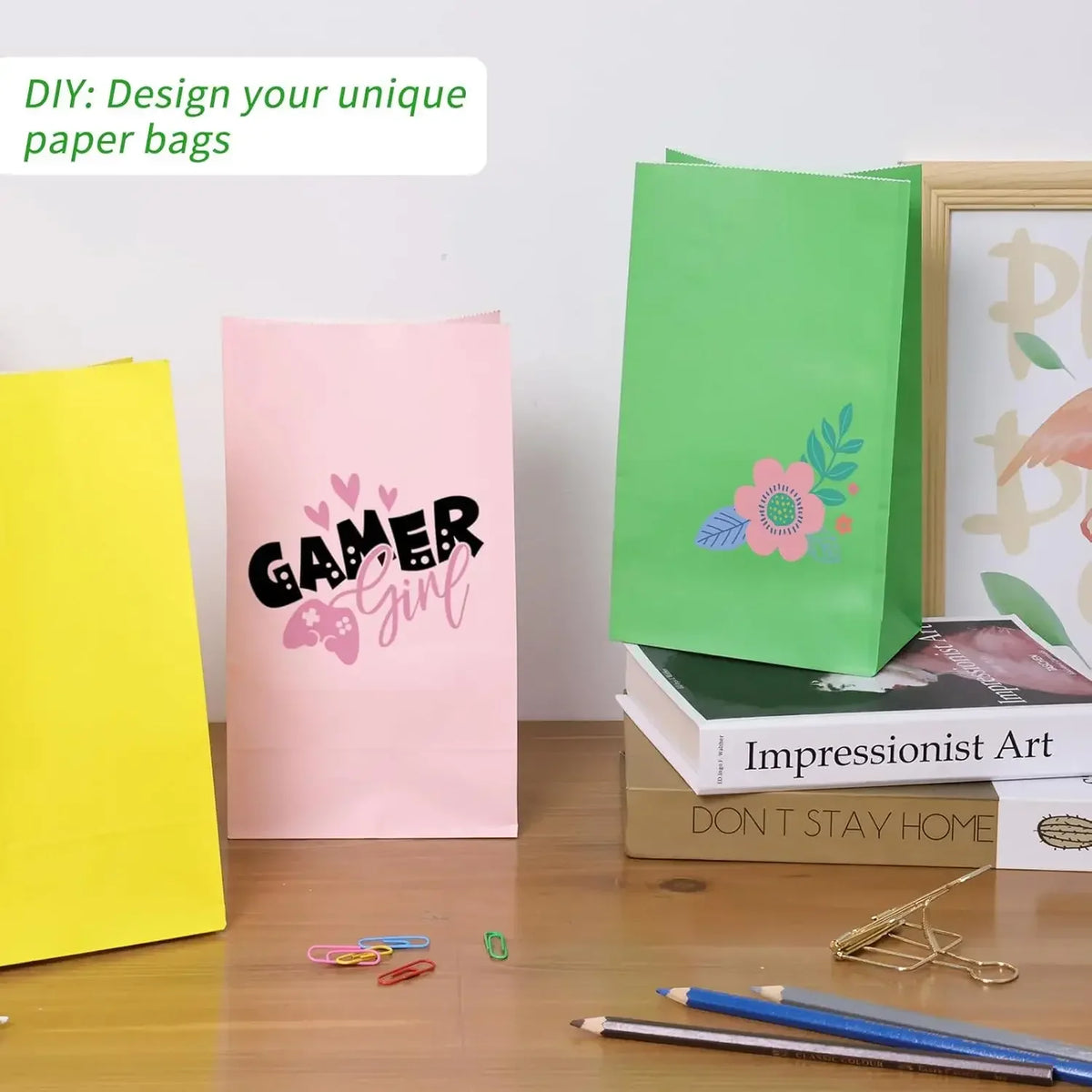 Paper Gift Bags – Small Colored Treat Sacks for Birthday Party Favors