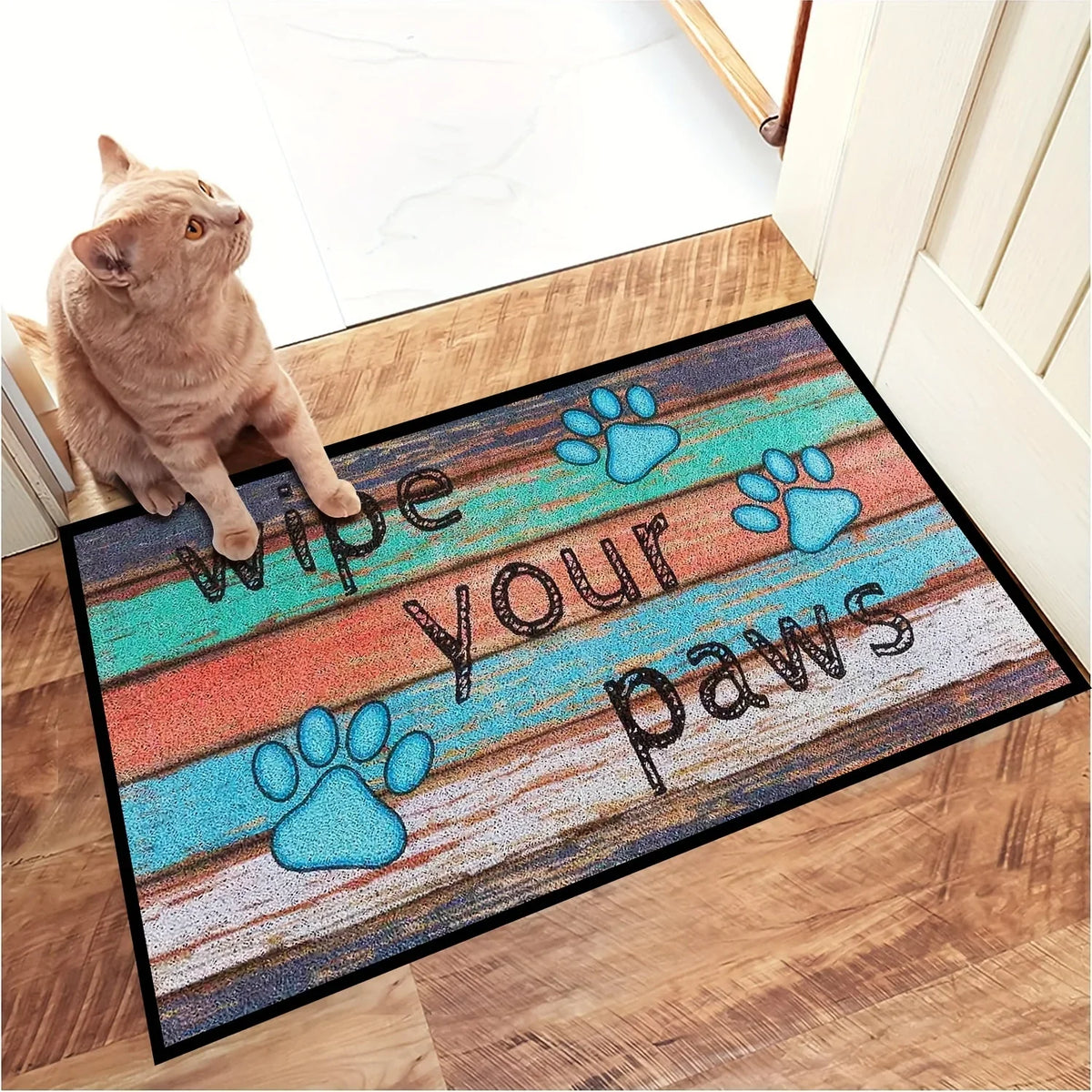 Absorbent Cat Paw Doormat – Decorative Non-Slip Floor Rug for Home Entrance