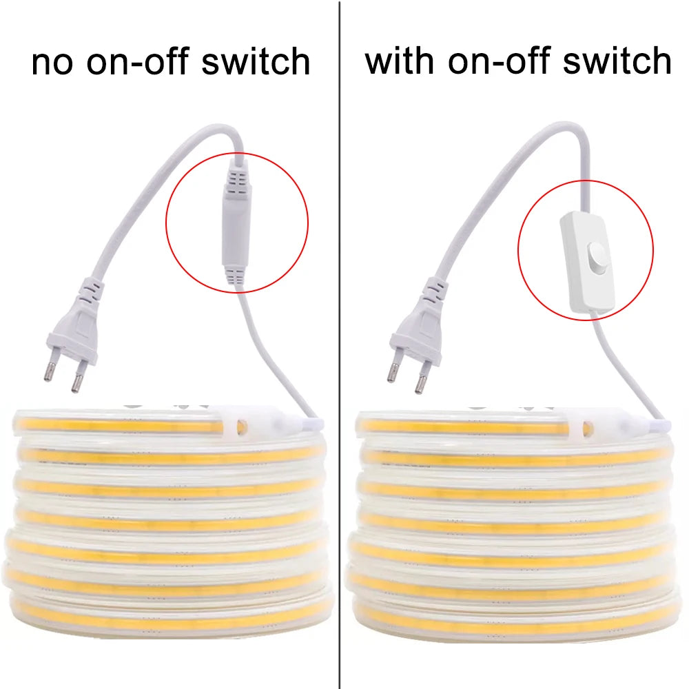 Waterproof COB LED Strip – Flexible High Brightness Ribbon for Home Lighting