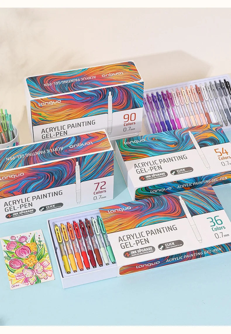 Acrylic Gel Pens – Retractable 0.7mm Tip for Student Painting and Writing