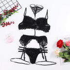 Lace Lingerie Set – Sheer Floral Bra and Panty Outfit for Romantic Evenings