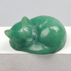 Carved Crystal Cat Figurine – Natural Stone Animal Statue for Home Decor