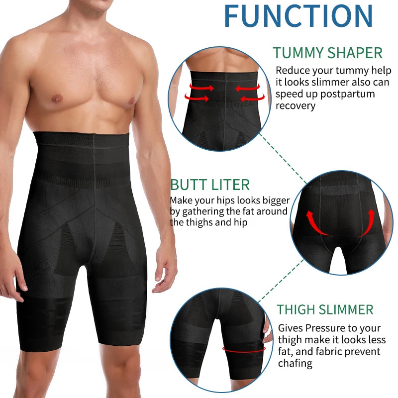 Men Tummy Control Shapewear – High Waist Compression Briefs for Body Slimming