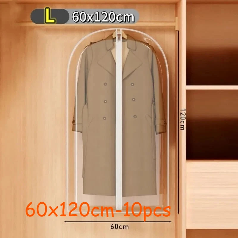 Transparent Zippered Garment Bag – Dustproof Cover for Suit and Dress Storage