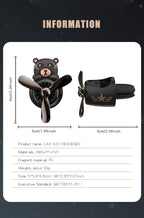Pilot Bear Car Air Freshener – Cartoon Vent Clip for Interior Decoration