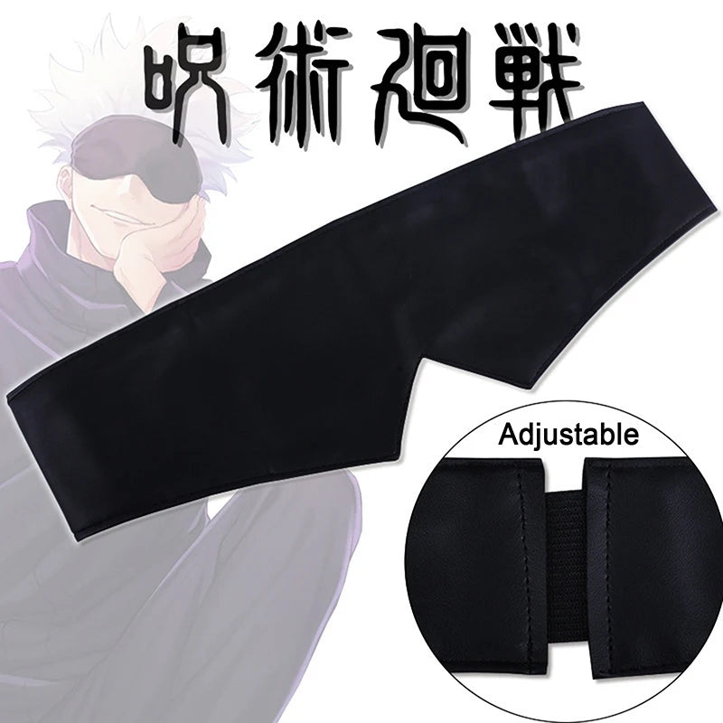 Black Fabric Eye Mask – Adjustable Blindfold for Anime Cosplay Costume