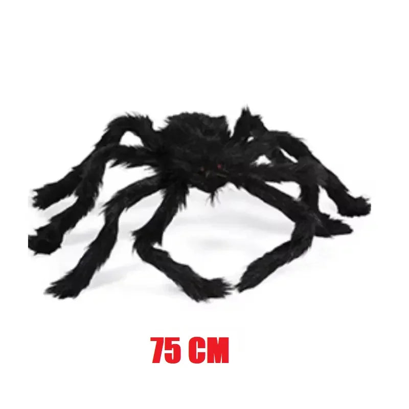 Giant Plush Spider Decoration – 30-200cm Horror Prop for Halloween Party