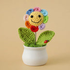 Handwoven Crochet Sunflower Potted Plant – Decorative Gift for Home Decor