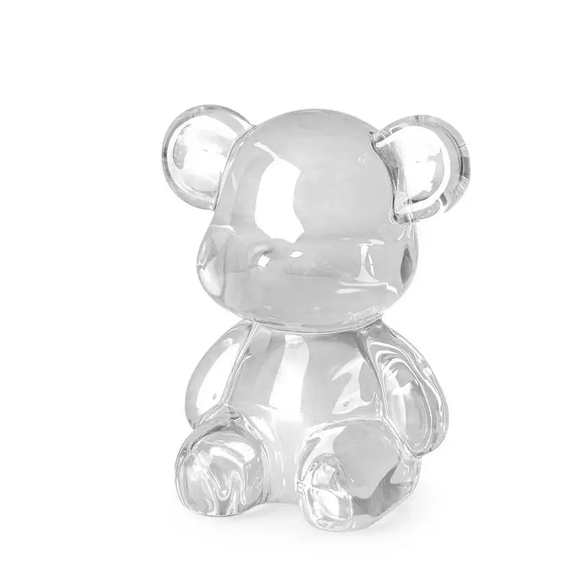 Crystal Bear Figurine – Cute Glass Animal Paperweight for Home Decor Gift