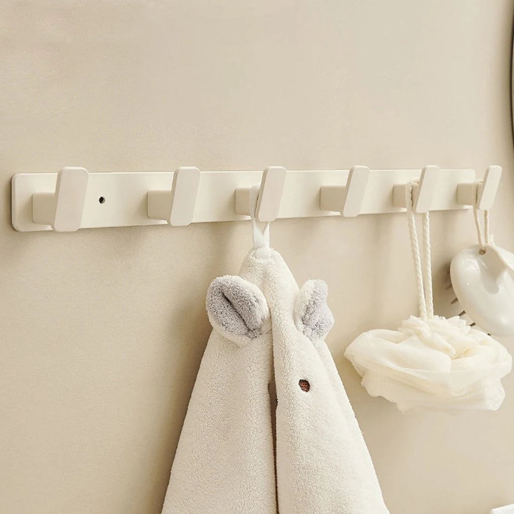 Black Metal Wall Coat Rack – 5 Hook Organizer for Hat Towel and Bag Storage