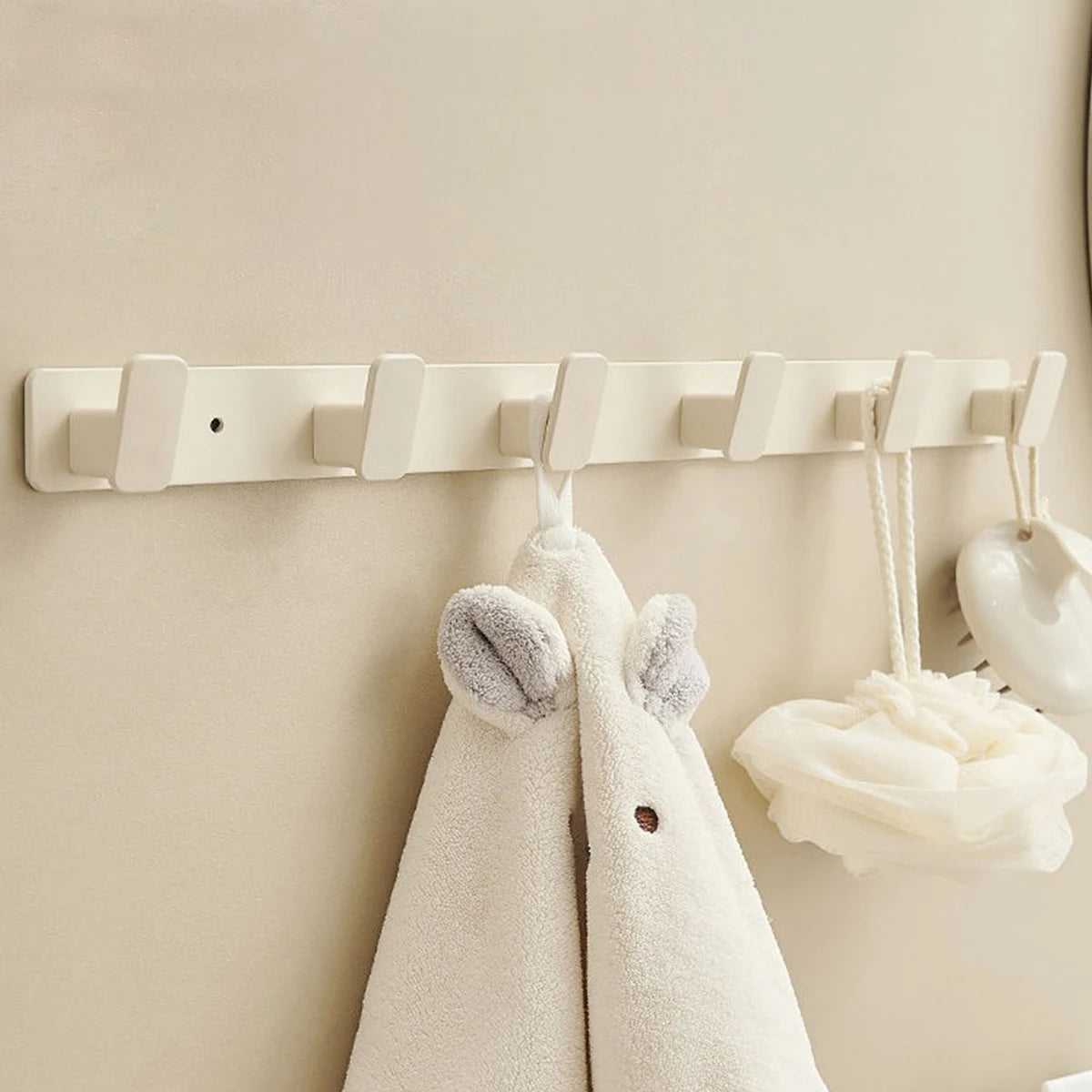 Black Metal Wall Coat Rack – 5 Hook Organizer for Hat Towel and Bag Storage