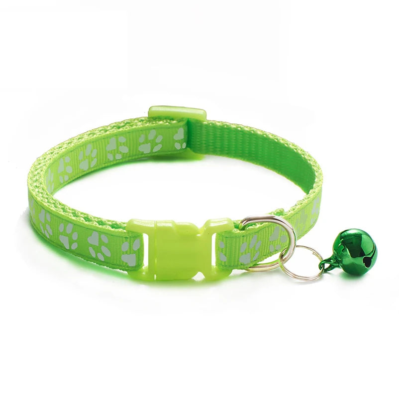 Printed Bell Pet Collar – Adjustable Safety Necklace for Cats and Small Dogs