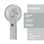 Portable Handheld USB Fan – Rechargeable Stepless Speed Desktop Cooling Fan
