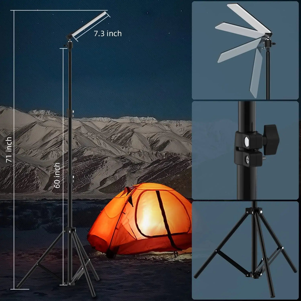 Portable LED Work Light – Telescoping Tripod for Outdoor Camping