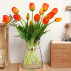 Silicone Real Touch Tulip Bouquet – Artificial Five-Head Flower for Home Decor