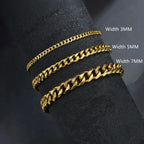 Stainless Steel Cuban Chain Bracelet – Unisex Classic Jewelry for Casual Gifts
