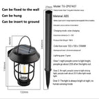 3-in-1 Solar LED Wall Lamp – Tungsten Decorative Lighting for Camping Garden