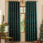 Laminated Blackout Curtains – Christmas Decorative Drapes for Home Decor