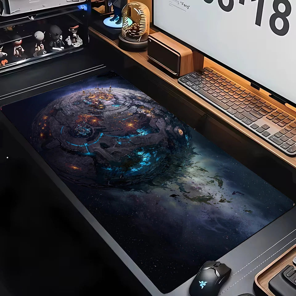 Large Starlit Sky Desk Mat – Anti-slip Rubber Pad for Gaming and Office