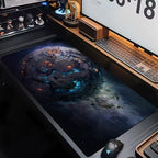 Large Starlit Sky Desk Mat – Anti-slip Rubber Pad for Gaming and Office