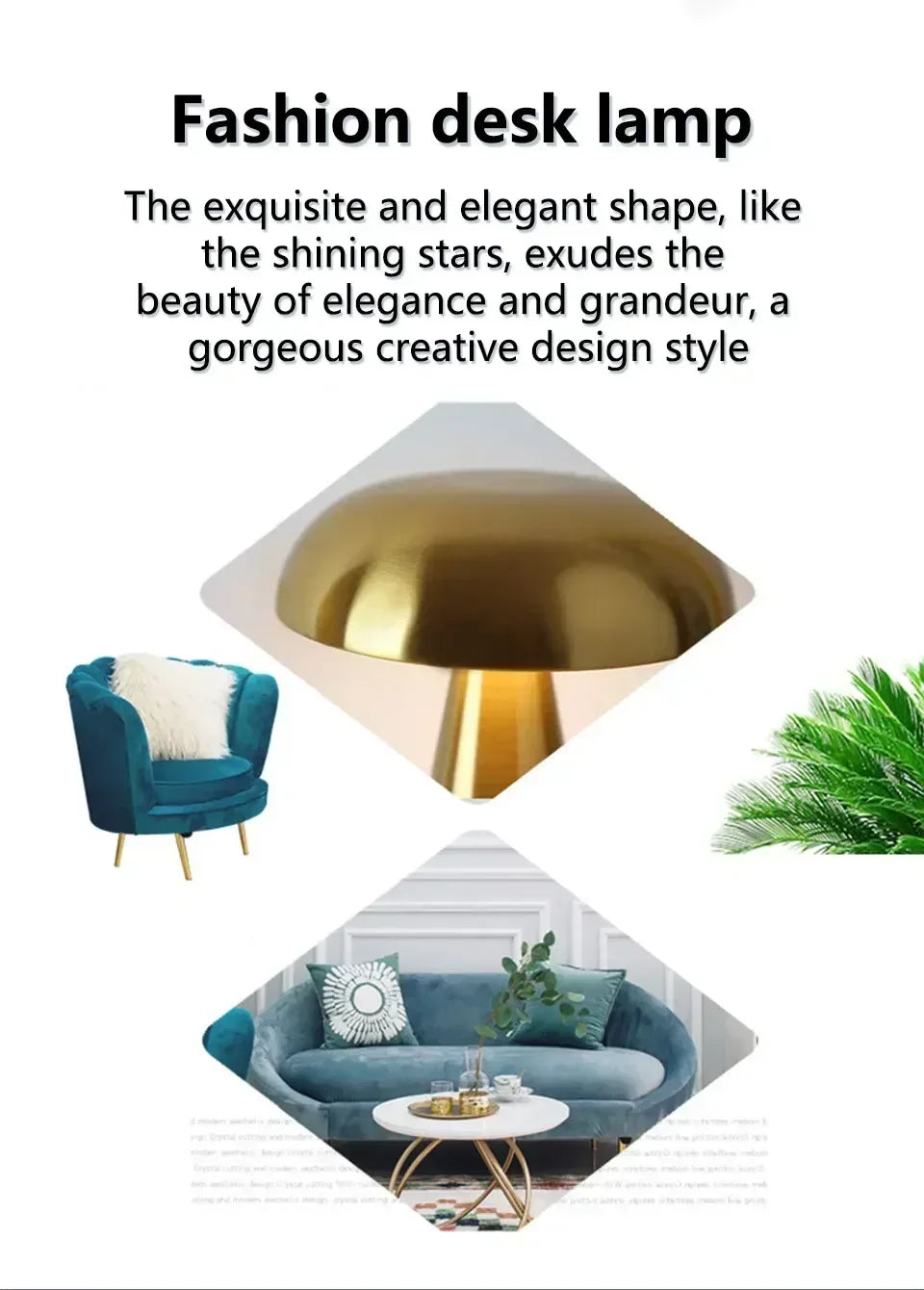 Mushroom Table Lamp – Iron Art Modern Decor for Bedroom Bedside Lighting