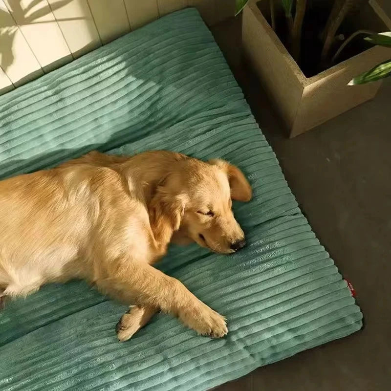 Corduroy Pet Sleeping Mat – Washable Winter Bed for Small to Large Dogs
