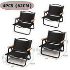 Portable Folding Camping Chair – Aluminum Wood Grain for Outdoor Hiking