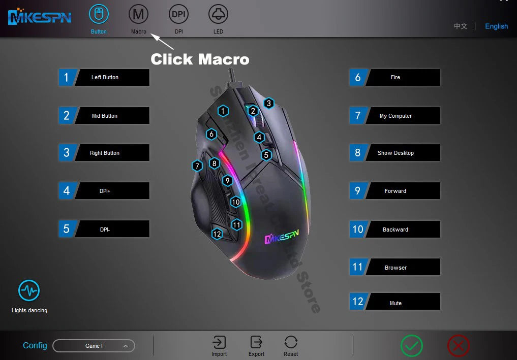 RGB Gaming Mouse – 12800 DPI Programmable 12-Button Ergonomic Controller for PC