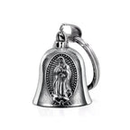 Vintage Jesus Cross Bell Pendant – Religious Biker Necklace for Men