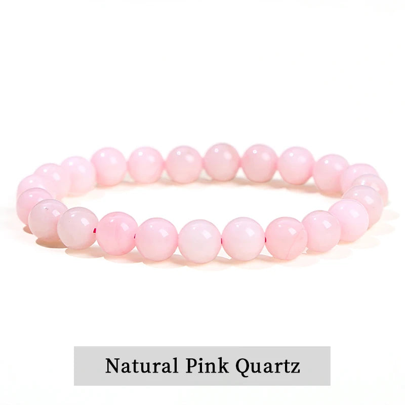 Natural Stone Bead Bracelet – Healing Crystal Gemstone Jewelry for Men and Women