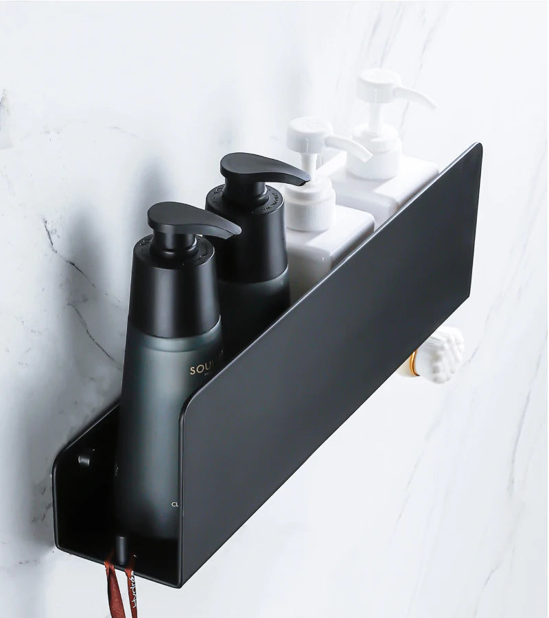 Aluminum Bathroom Shelf – Wall Mounted Storage Rack for Shower and Kitchen