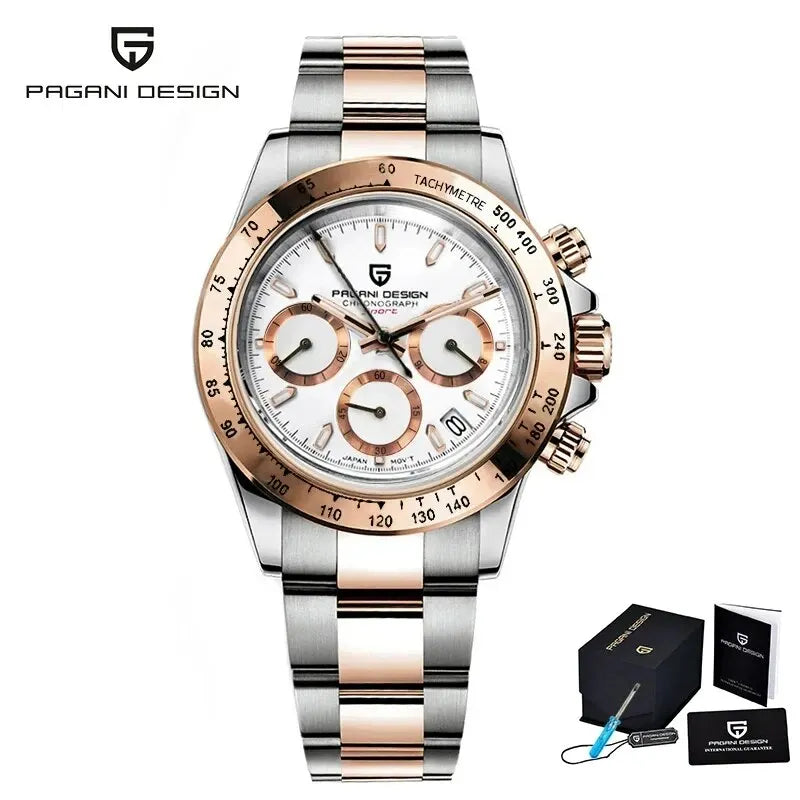 Pagani Design Gold Chronograph – Luxury Quartz Wrist Watch for Men