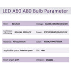 Energy Saving LED Light Bulb – A60 A80 E27 B22 Lamp for Home Lighting