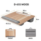 Portable Wooden Laptop Bed Desk – 15 Inch Lap Tray with Cushion for Study