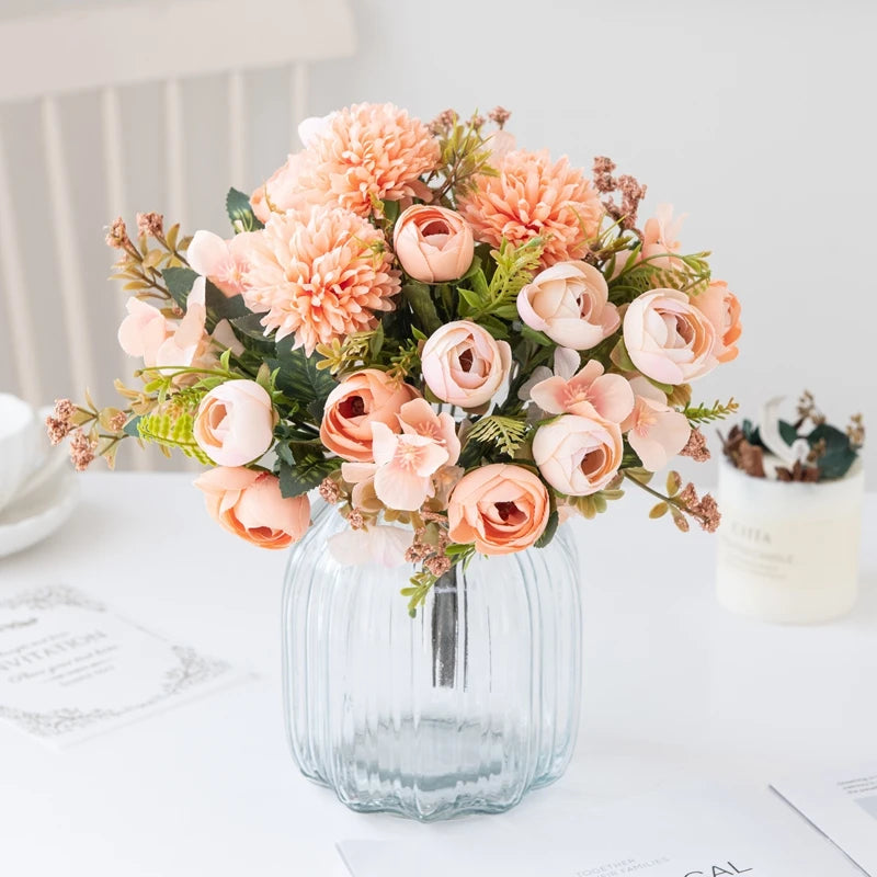 Silk Tea Rose Buds – Artificial Floral Decor for Wedding Bouquets and Crafts