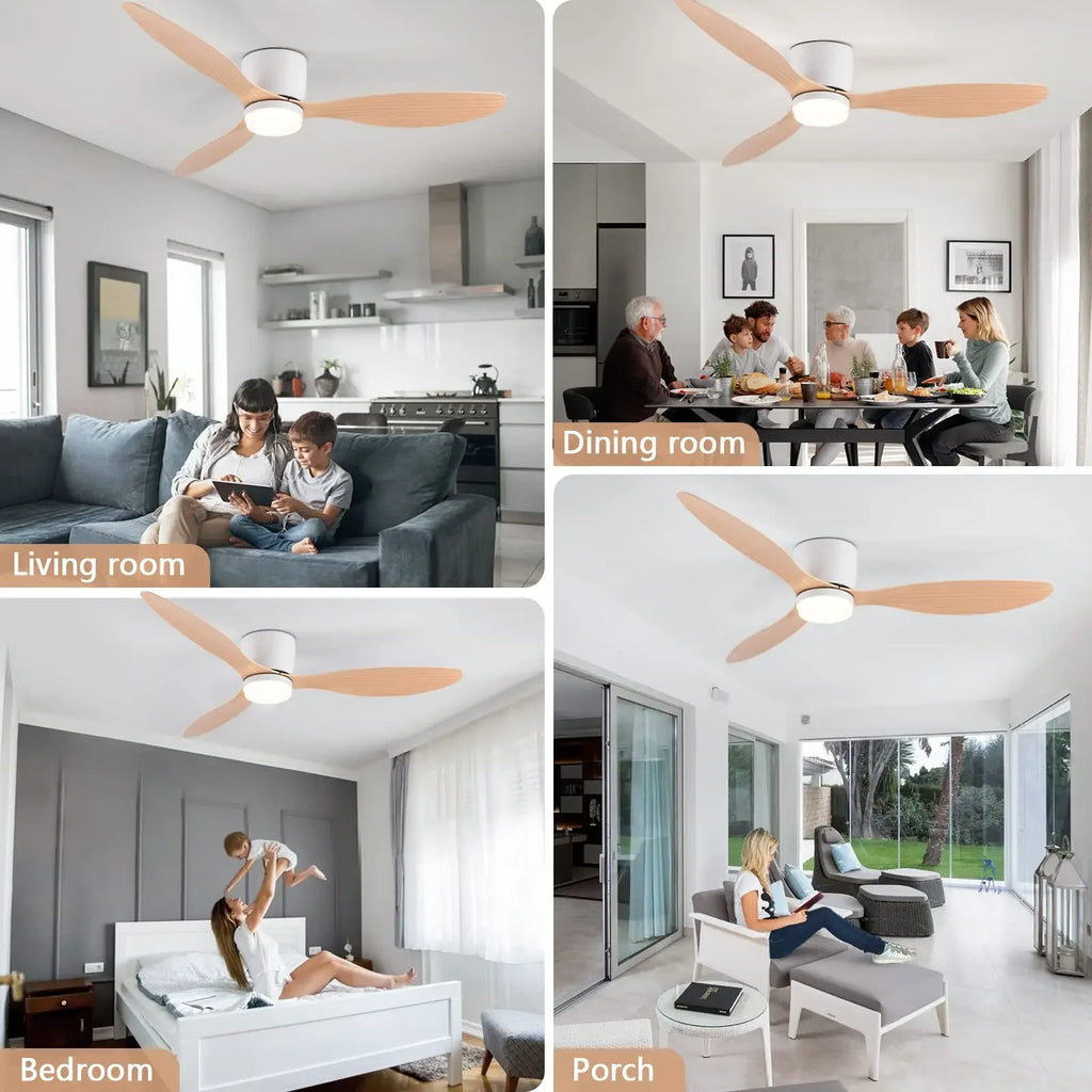 Modern LED Ceiling Fan – 42 52 Inch DC Motor for Nordic Home Lighting