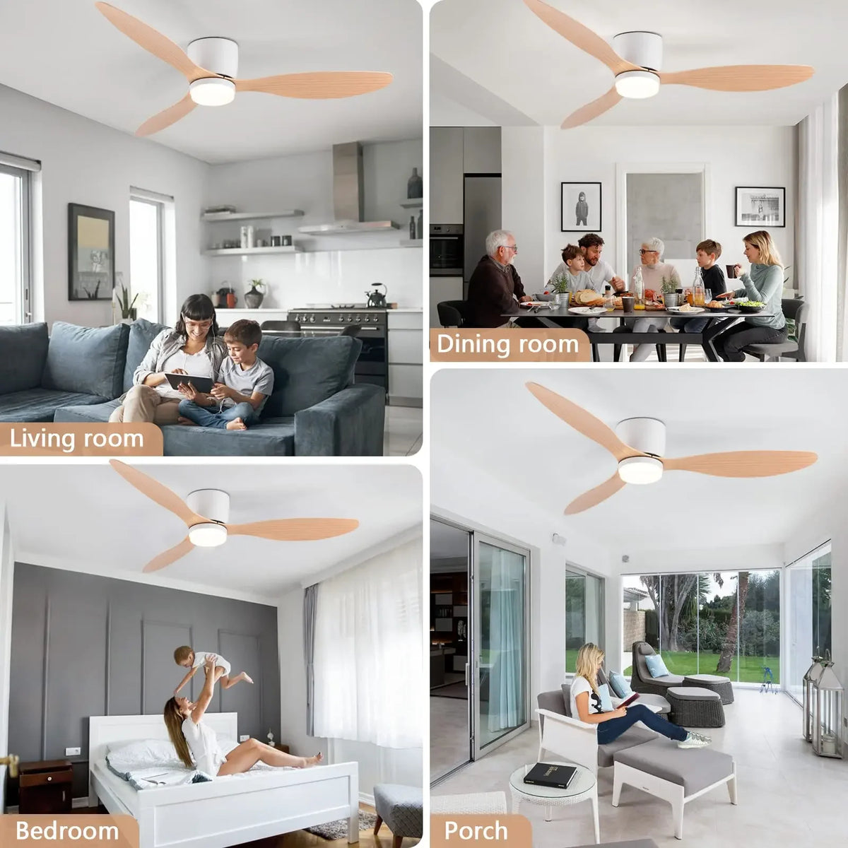 Modern LED Ceiling Fan – 42 52 Inch DC Motor for Nordic Home Lighting