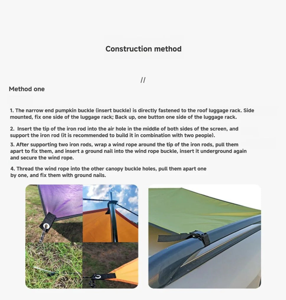 Portable Car Awning Tarp – Lightweight Vehicle Shelter for Camping