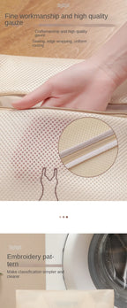 Embroidered Mesh Laundry Bag – Thickened Washable Organizer for Dirty Clothes