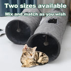 Collapsible Suede Cat Tunnel – Interactive Play Tube for Large Pets