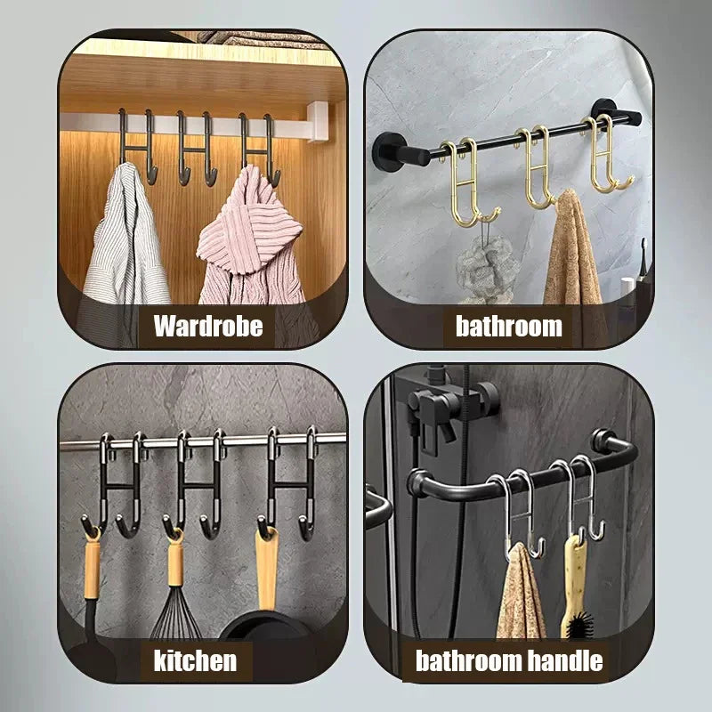 Stainless Steel Towel Rack – S-Shape Over-the-Glass Hook for Bathroom